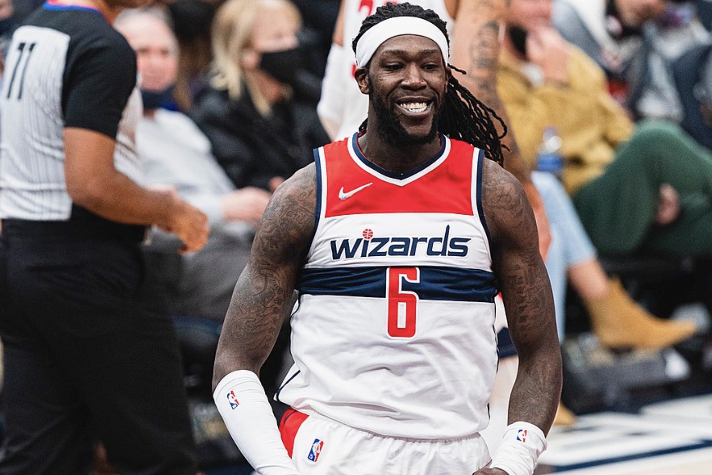 Harrell playing for the Washington Wizards on Jan. 11, 2022, Image Credit: Thunder_37 | All-Pro Reels