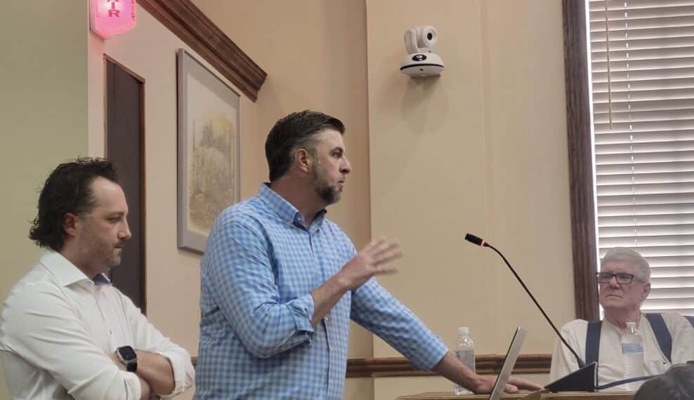 From left, State Representative Josh Bray (71st District) and State Senator Jared Carpenter (34th District) announced they had secured funding for $1 million for a connector road to the Berea Bypass. The pair also got the Mayde Road extension into the state's six-year road plan, as well as a feasibility study for the next phase of the Berea Bypass from Ky Highway 21 to U.S. 25 Mt. Vernon Road. At right is Berea City Councilman Ronnie Terrill, who, among other Berea city officials, lobbying state officials for funding.